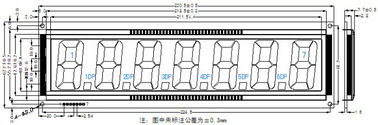 المسلسل 7 الجزء STN وحدة العرض LCD 7 أرقام وضع مستقطب Transmissive