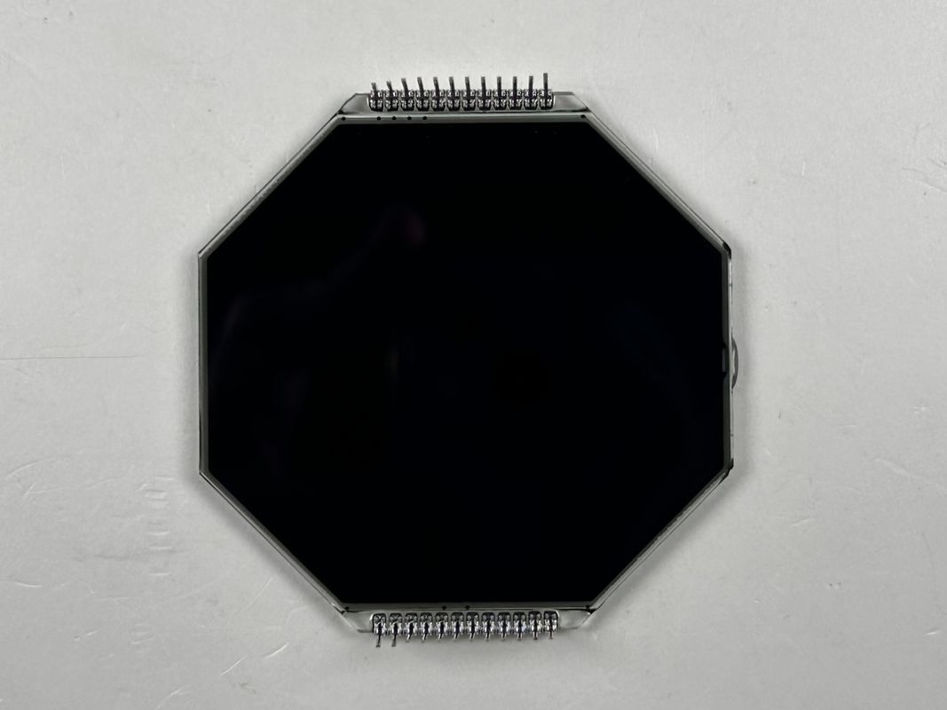شاشة LCD مصفوفة HTN مخصصة ثمانية شكل أحادي اللون 7 قطعة شاشة LCD الرسومية لأدوات الدراجات النارية