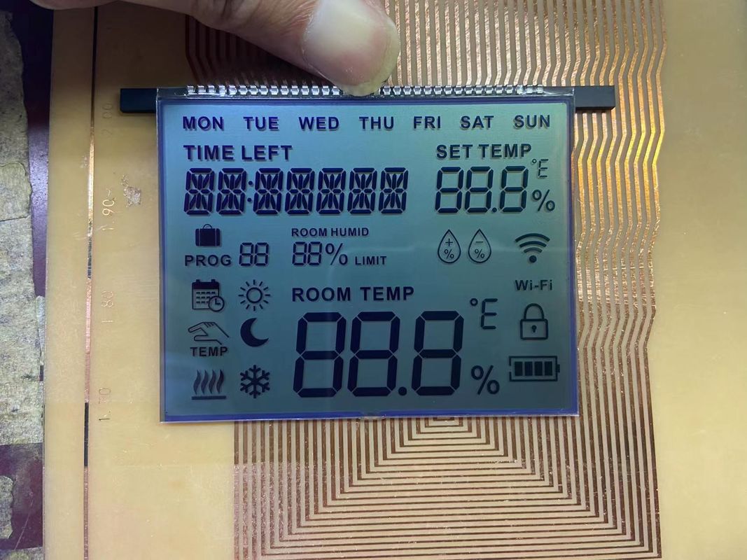 OEM FSTN شاشة LCD الوضع الإيجابي الرسومات أحادية اللون 12 ساعة زاوية عرض للحرارة