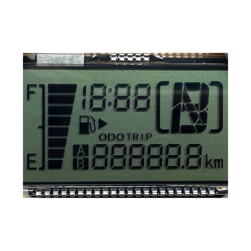 شاشة LCD عالية الجودة مخصصة HTN ثمانية شكل أحادي اللون 7 قطعة شاشة LCD الرسومية لأدوات الدراجات النارية