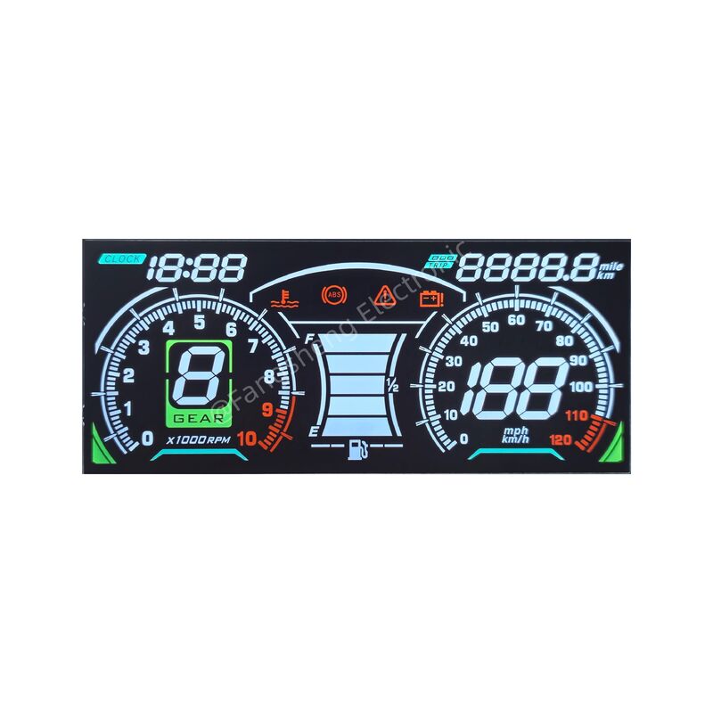 Custom VA LCD Glass Panel For Speedometer VA Negative Lcd Display VA Segment Lcd Display