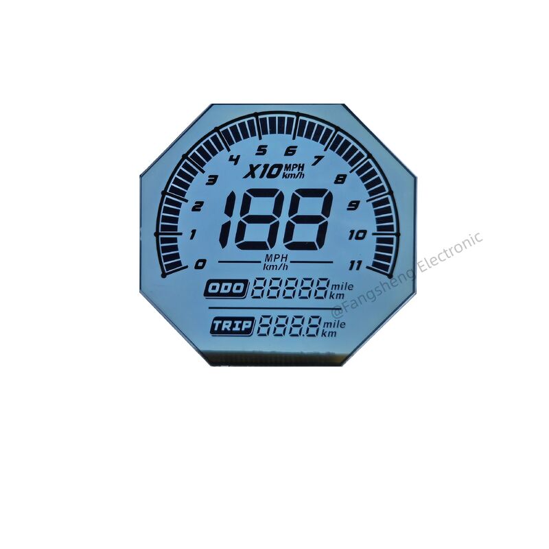 شاشة عرض HTN مخصصة غير منتظمة الشكل للدراجات النارية 6 O'CLOCK 7 ألواح زجاجية LCD