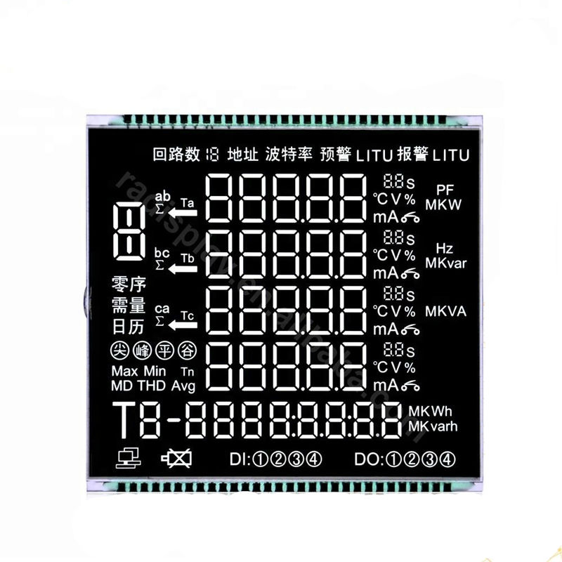 زارة شؤون المحاربين القدامى شاشة LCD حجم مخصص شاشات الكريستال السائل مع دبابيس ماتيل ربط شاشة LCD خلفية سوداء لمتر الطاقة
