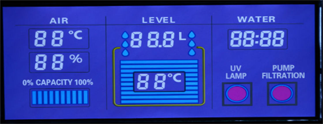 2.8 فولت HTN شاشة عرض LCD مخصص سبعة الجزء التباين العالي LED الأبيض