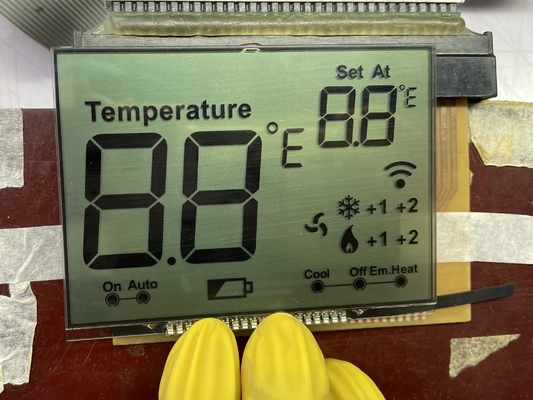 شاشة LCD ذات مصفوفة إيجابية HTN أحادية اللون 7 قطاعات شاشة LCD الرسومية العاكسة للحرارة